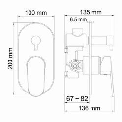 Смеситель для ванны и душа WasserKraft Donau 5341