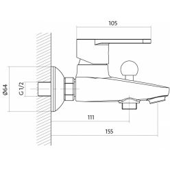 Смеситель для ванны и душа Cersanit Cari S951-002