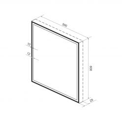 Прямоугольное зеркало с фронтальной LED-подсветкой Wellsee 7 Rays' Spectrum 172201140