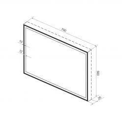 Прямоугольное зеркало с фронтальной LED-подсветкой Wellsee 7 Rays' Spectrum 172201190