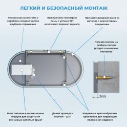 Овальное зеркало с фоновой LED-подсветкой Wellsee 7 Rays' Spectrum 172201510