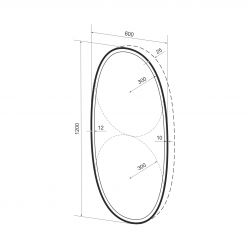 Овальное зеркало с фронтальной LED-подсветкой Wellsee 7 Rays' Spectrum 172202050