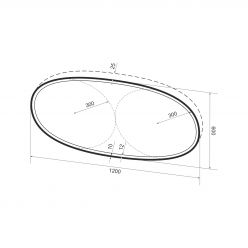 Овальное зеркало с фронтальной LED-подсветкой Wellsee 7 Rays' Spectrum 172202060